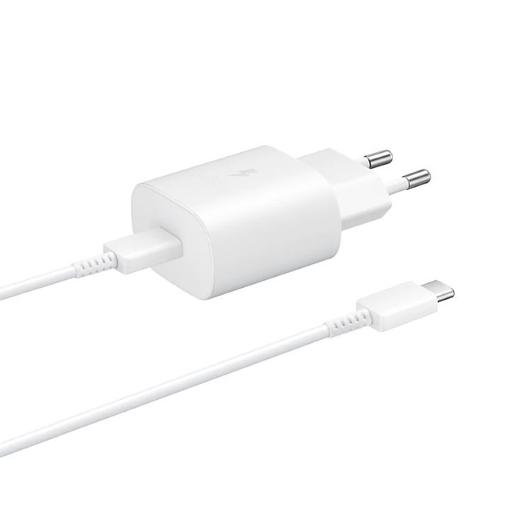 Rychlonabíječka Samsung 25W s USB-C kabelem, white (OOB Bulk)