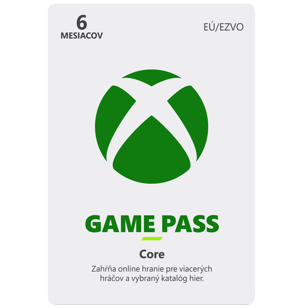 Xbox Game Pass Core 6 měsíční předplatné CD-Key