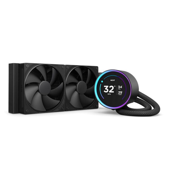 NZXT AIO liquid cooler CPU Kraken 240 ELITE / 2x120mm fan / 4-pin PWM / LCD display / black