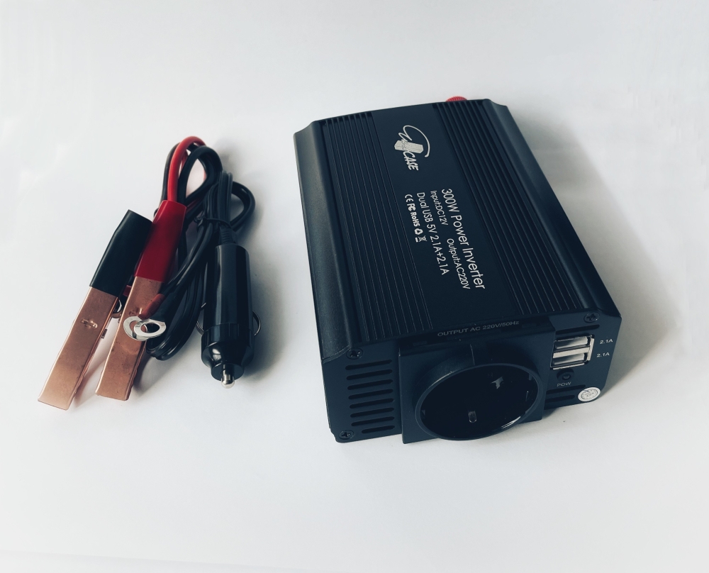 EUROCASE měnič napětí DC/AC, 12V/230V, 300W, USB, autozástrčka, svorky (MT-M300) EUROCASE měnič napětí DC/AC, 12V/230V, 300W, USB, autozástrčka, svorky (MT-M300)
