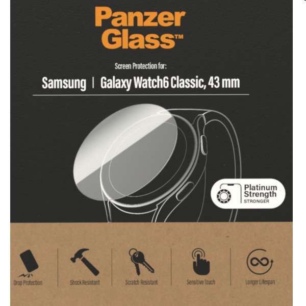 Ochranné sklo PanzerGlass Flat Glass AB pro Samsung Galaxy Watch 6 43 mm, clear