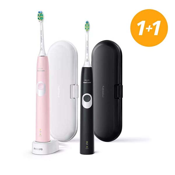 Philips Sonicare ProtectiveClean 4300 Series, HX6800/35, Černá a Růžová 1+1 Sonický elektrický zubní kartáček