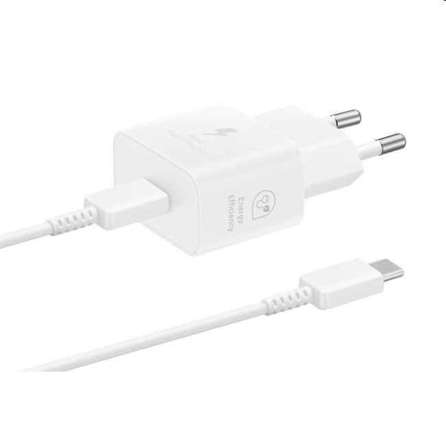 Rychlonabíječka Samsung 25W s USB-C kabelem, white