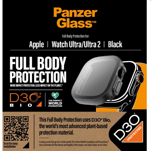 Tvrzené sklo Full Body D3O PanzerGlass pro Apple Watch Ultra/Ultra 2