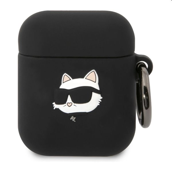 Karl Lagerfeld 3D Logo NFT Choupette Head silikonový obal pro Apple AirPods 1/2, černý