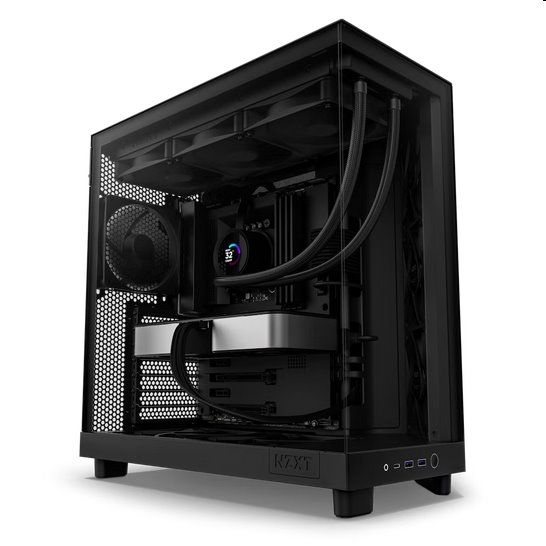 NZXT case H6 Flow / 3x120 mm fan / tempered glass / mesh panel / black NZXT case H6 Flow / 3x120 mm fan / tempered glass / mesh panel / black