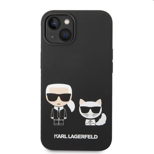 Pouzdro Karl Lagerfeld and Choupette Liquid Silicone pro Apple iPhone 14, černé