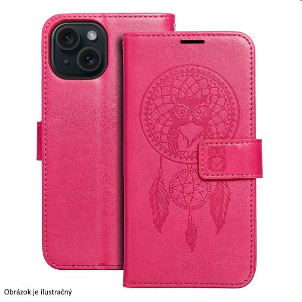 Pouzdro MEZZO Book dreamcatcher pro Apple iPhone 15 Pro, magenta