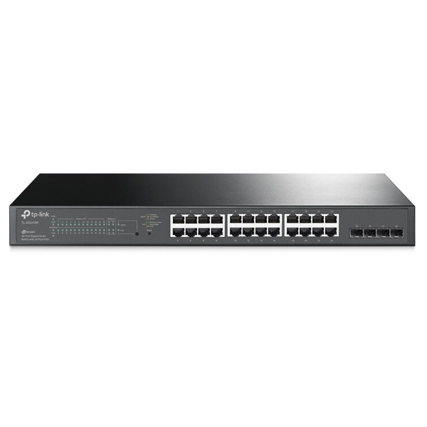 tp-link TL-SG2428P, 28 portový gigabitový inteligentní switch JetStream s 24 porty PoE+