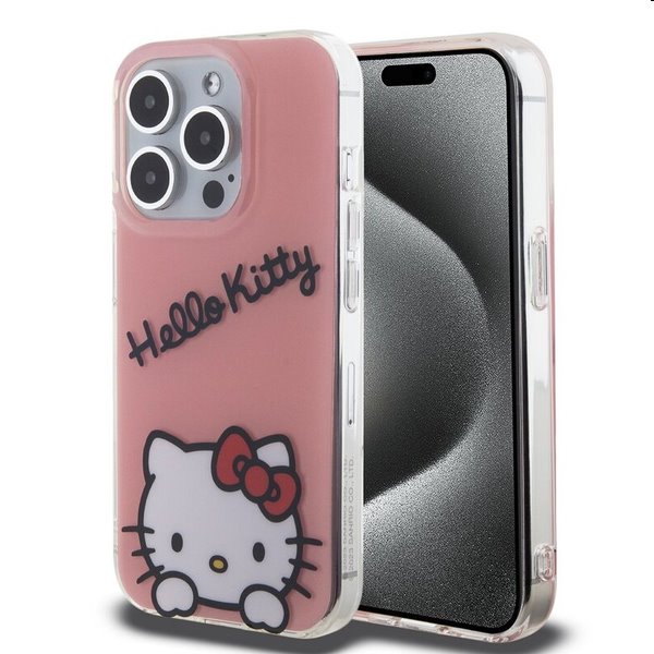 Zadní kryt Hello Kitty IML Daydreaming Logo pro Apple iPhone 15 Pro, růžové