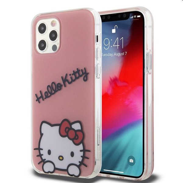 Zadní kryt Hello Kitty IML Daydreaming Logo pro Apple iPhone 12/12 Pro, růžové