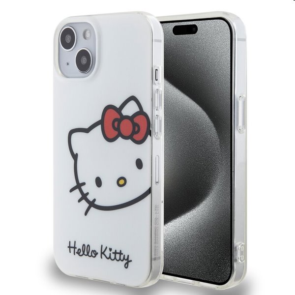 Zadní kryt Hello Kitty IML Head Logo pro Apple iPhone 13, bílé