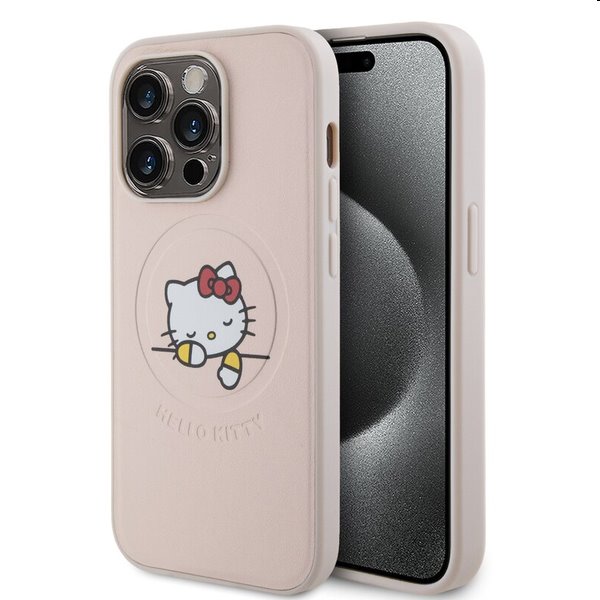 Zadní kryt Hello Kitty PU Kitty Asleep Logo MagSafe pre Apple iPhone 15 Pro Max, růžové Zadní kryt Hello Kitty PU Kitty Asleep Logo MagSafe pre Apple iPhone 15 Pro Max, růžové