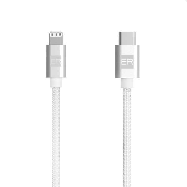 ER POWER Datový a nabíjecí kabel USB-C/Lightning, MFi, 1,2 m, bílý