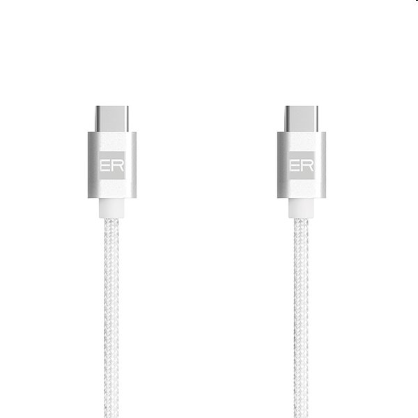 ER POWER Datový a nabíjecí kabel USB-C/USB-C, 5A, 1,2 m, bílý