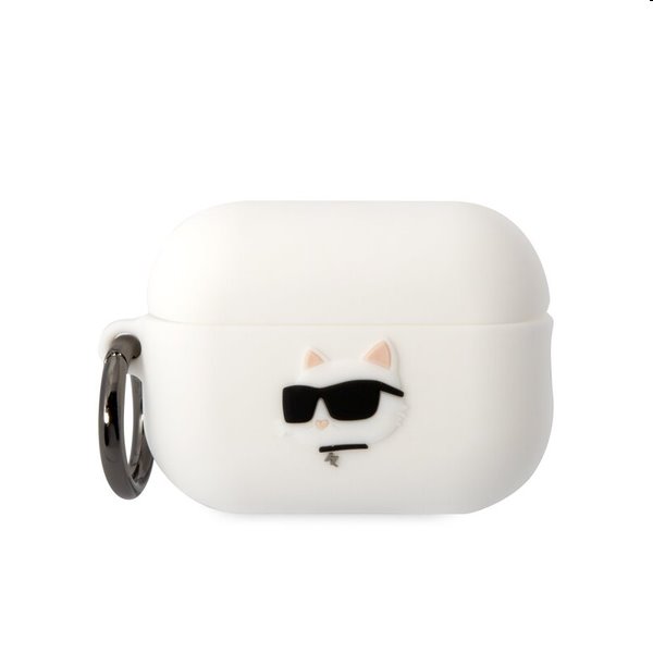 Karl Lagerfeld 3D Logo NFT Choupette Head silikonový obal pro Apple AirPods Pro 2, bílý Karl Lagerfeld 3D Logo NFT Choupette Head silikonový obal pro Apple AirPods Pro 2, bílý