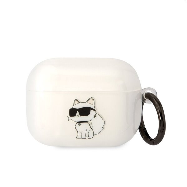 Karl Lagerfeld 3D Logo NFT Choupette TPU obal pro Apple AirPods Pro, bílý