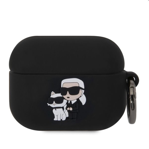 Karl Lagerfeld 3D Logo NFT Karl and Choupette silikonový obal pro Apple AirPods Pro, černý