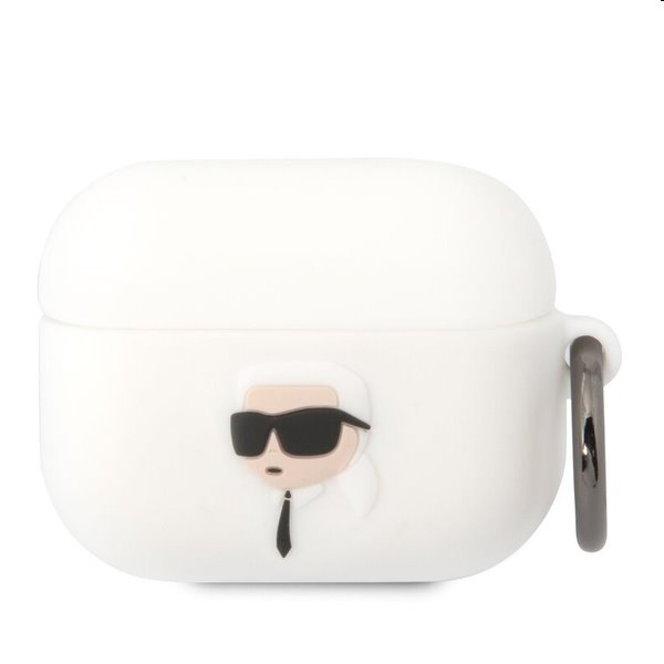 Karl Lagerfeld 3D Logo NFT Karl Head silikonový obal pro Apple AirPods Pro, bílý