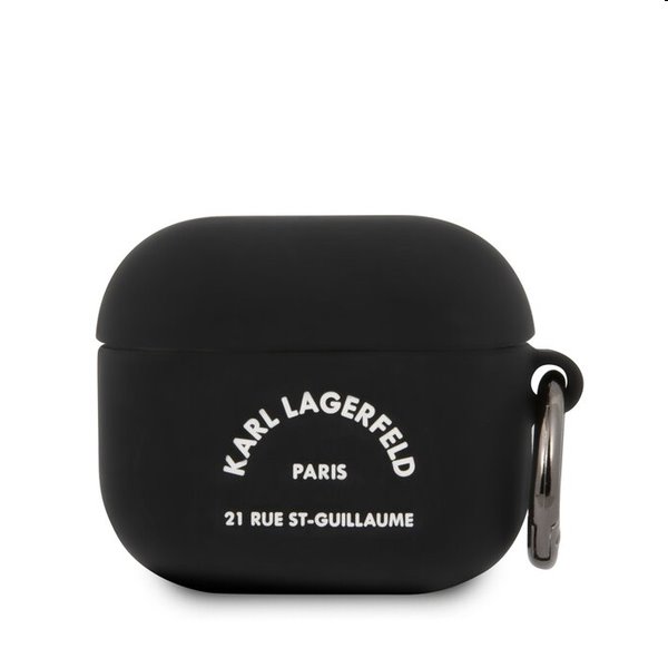 Karl Lagerfeld Rue St Guillaume silikonový obal pro Apple AirPods 3, čieré