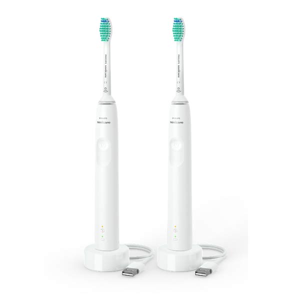 Philips Sonicare 3100 Series 1+1 HX3675/13, sonický elektrický zubní kartáček, černá