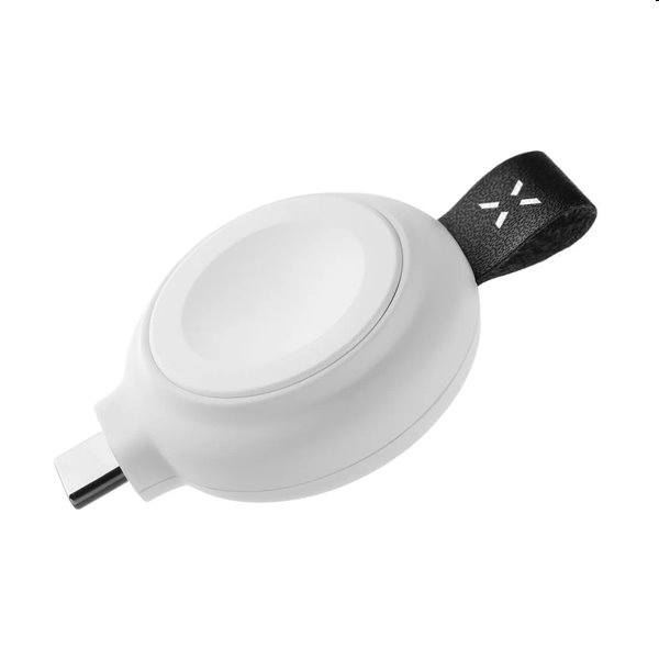 FIXED Orb Magnetický nabíjecí adaptér pro Apple Watch s podporou rychlonabíjení, MFi, bílý