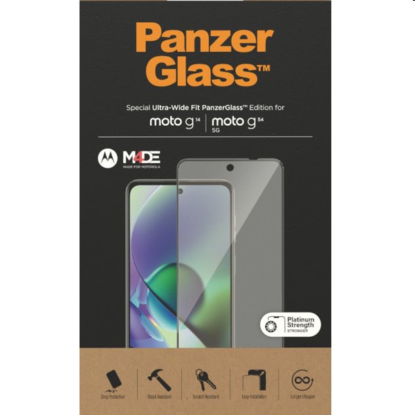 Levně Ochranné sklo PanzerGlass UWF pro Motorola Moto G14/G54 5G, černé