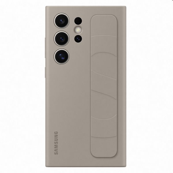 Levně Pouzdro Silicone Grip Cover pro Samsung Galaxy S24 Ultra, taupe