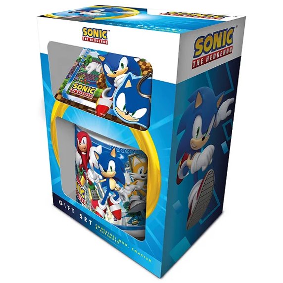 Levně Set Set Hrnek, Klíčenka, Podšálek Sonic: The Hedgehog