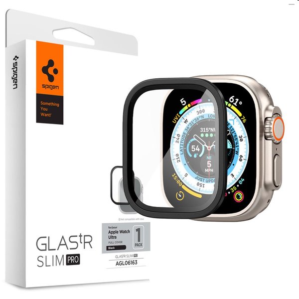 Levně Spigen ochranné sklo Glas.tR Slim Pro pro Apple Watch Ultra, black