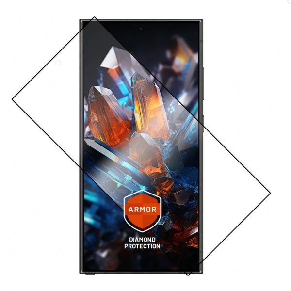 FIXED Armor prémiové ochranné tvrzené sklo pro Samsung Galaxy S24 Ultra, černé