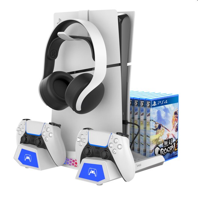 iPega PlayStation 5 Slim, Dualsense, Pulse 3D dock w/ cooling - OPENBOX (Rozbalené zboží s plnou zárukou)