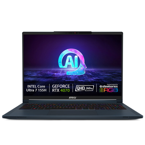 Levně MSI Stealth 16 AI Studio A1VGG-033CZ Core Ultra 7 155H 32 GB 1 TB SSD RTX 4070, 8 GB 16" QHD+, IPS Win 11, modrý