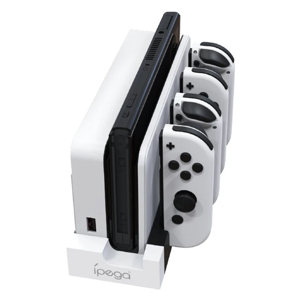 Nabíjecí stanice iPega 9186 pro Nintendo Switch Joy-con, white/black