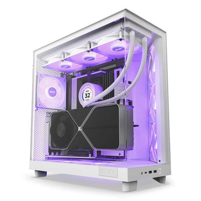 NZXT case H6 Flow RGB / 3x120 mm fan / glass / mesh panel / white NZXT case H6 Flow RGB / 3x120 mm fan / glass / mesh panel / white