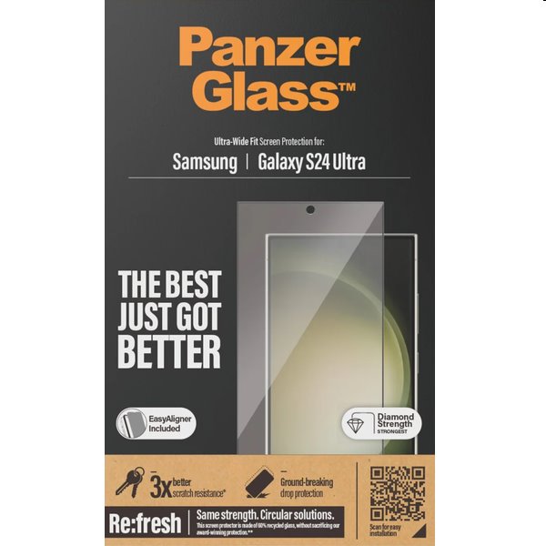 Levně Ochranné sklo PanzerGlass Re:fresh UWF s aplikátorem pro Samsung Galaxy S24 Ultra, černé