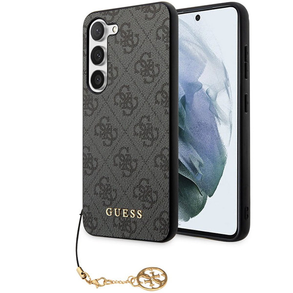 Pouzdro Guess 4G Charms pro Samsung Galaxy S24, šedé Pouzdro Guess 4G Charms pro Samsung Galaxy S24, šedé