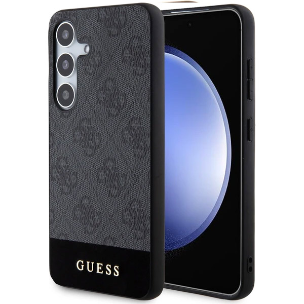 Pouzdro Guess 4G Stripe pro Samsung Galaxy S24, šedé Pouzdro Guess 4G Stripe pro Samsung Galaxy S24, šedé