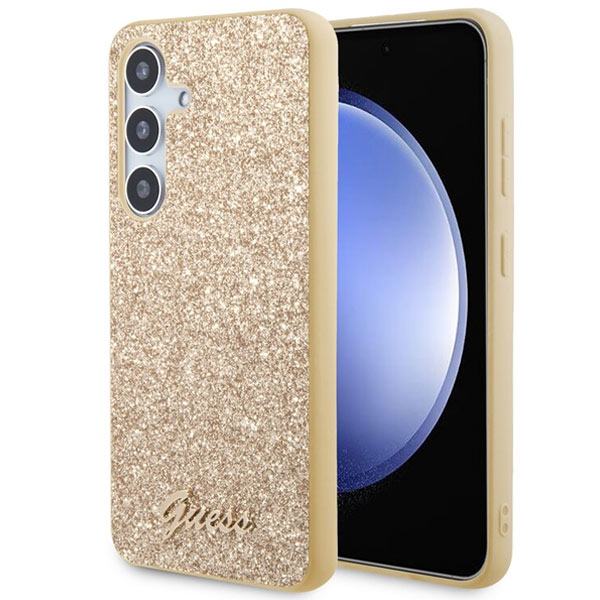 Pouzdro Guess Glitter Flakes pro Samsung Galaxy S24 Plus, zlaté