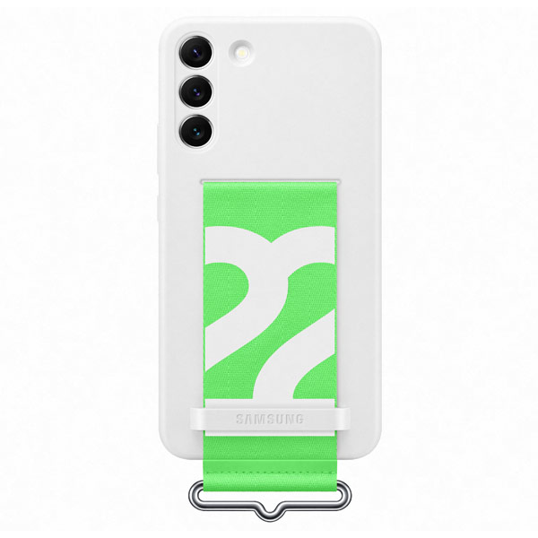 Samsung Silicone Cover w/ Strap S22 Plus, white - OPENBOX (Rozbalené zboží s plnou zárukou)