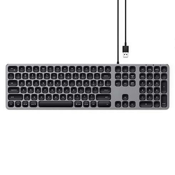 Levně Satechi klávesnice Aluminium Wired USB Keyboard pre Mac, šedá