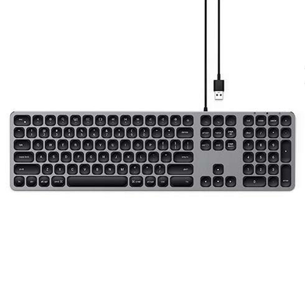 Satechi klávesnice Aluminium Wired USB Keyboard pre Mac, šedá