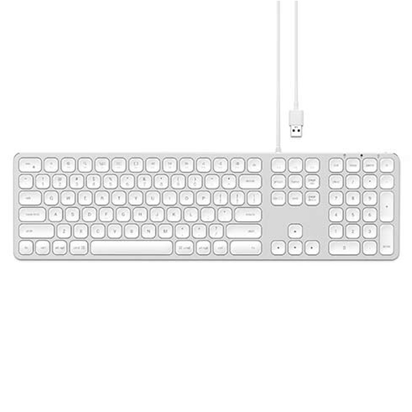 Satechi klávesnice Aluminium Wired USB Keyboard pre Mac, stříbrná