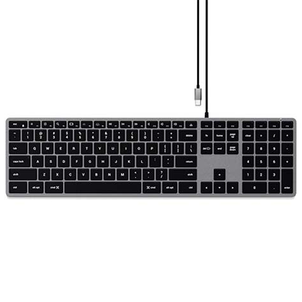 Levně Satechi klávesnice Slim W3 Wired Backlit Keyboard pre Mac, šedá