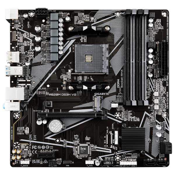 Levně Gigabyte A520M DS3H V2, AMD A520, AM4, 4xDDR4, mATX