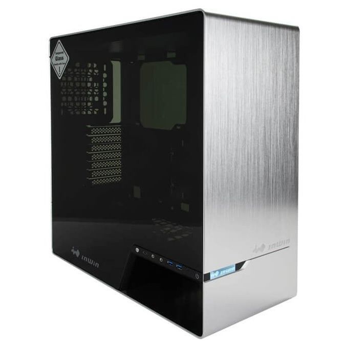 InWin Luxury case 905 OLED, 4x ARGB Sirius Loop fan, Mid Tower, E-ATX, Silver-Aluminium