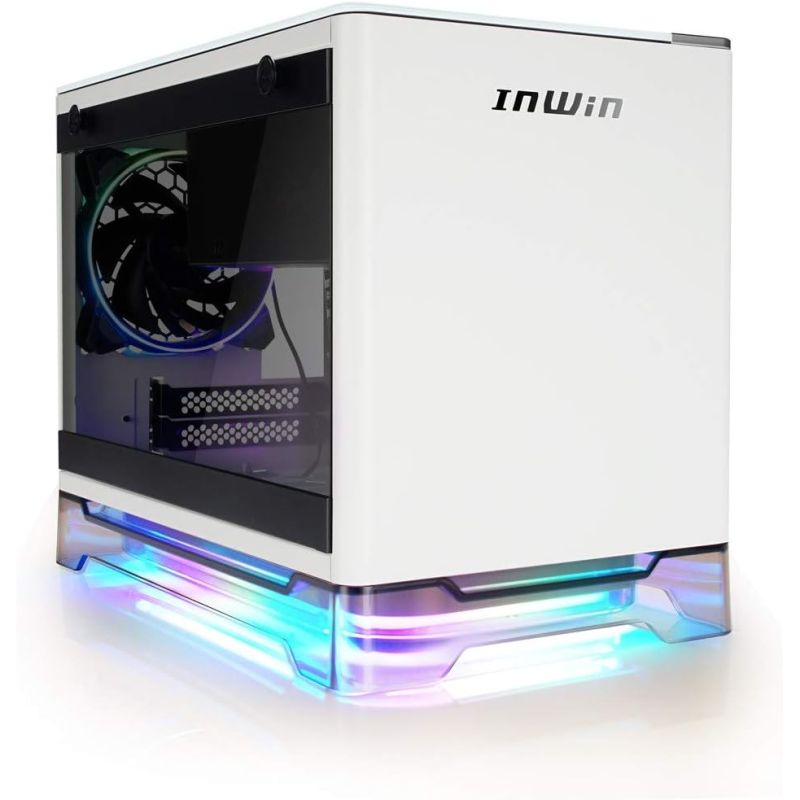 InWin A1 Plus white, PSU 650W GOLD included, Mini ITX, TG, ARGB Fans, Qi 10W Charging