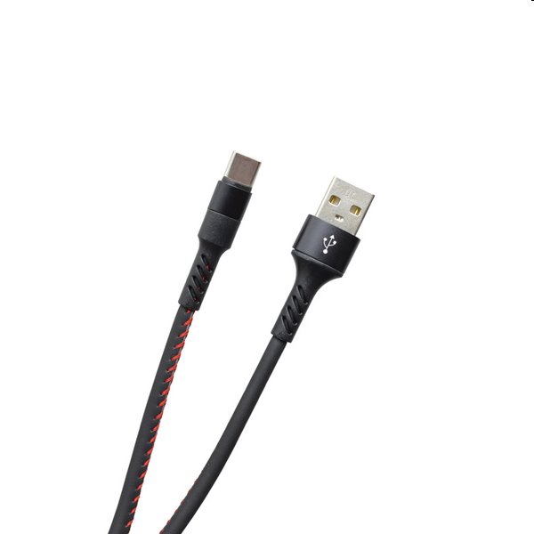 Levně MobilNET Datový a nabíjecí kabel TPU USB/USB-C, 2A, 1m, černý