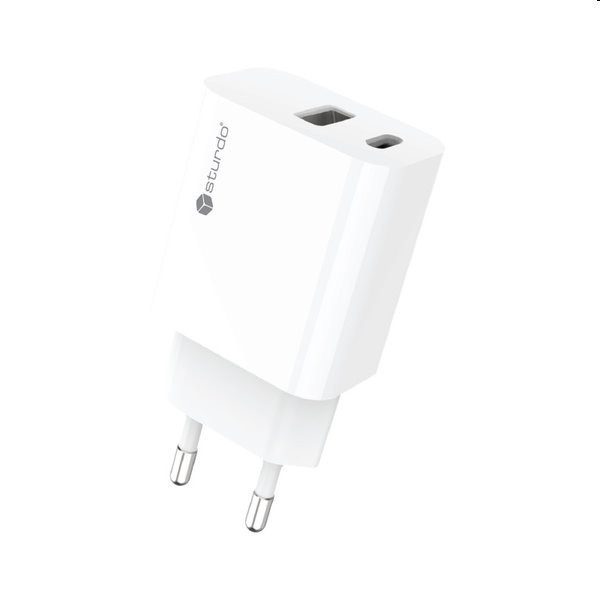 Levně Sturdo Síťová nabíječka 3A, PD, 20W + USB QC, bílá