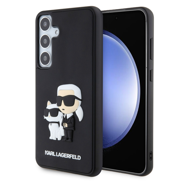 Zadní kryt Karl Lagerfeld 3D Rubber Karl and Choupette pro Samsung Galaxy S24 Black